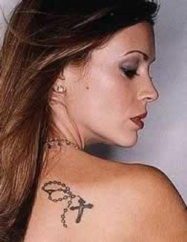 Alyssa Milano Shoulder Tattoo