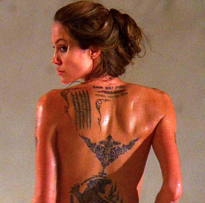 Beautiful Tattoos on Angelina Jolie Tattoos    All Star Tattoos